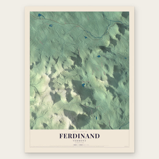 Ferdinand, Vermont map print, the full design