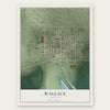 Wallace, Nebraska map print, the full design