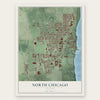 North Chicago, Illinois map print, the full design