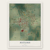 Maynard, Iowa map print, the full design