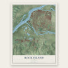 Rock Island, Illinois map print, the full design