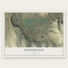 Huntington, Oregon map print, the full design