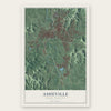Asheville, North Carolina map print, the full design