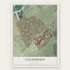 Cedarhurst, New York map print, the full design