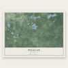 Pelican, Wisconsin map print, the full design