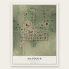 Maddock, North Dakota map print, the full design