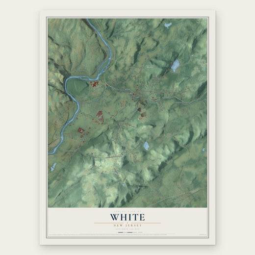 White, New Jersey map print, the full design
