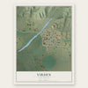 Virden, New Mexico map print, the full design