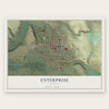 Enterprise, Oregon map print, the full design