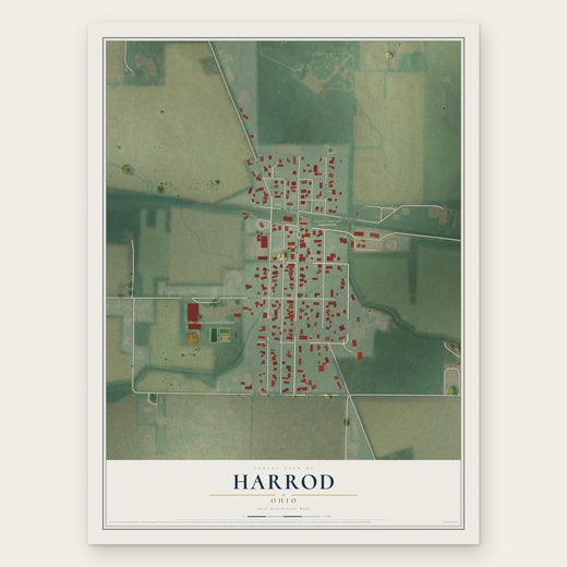 Harrod, Ohio map print, the full design
