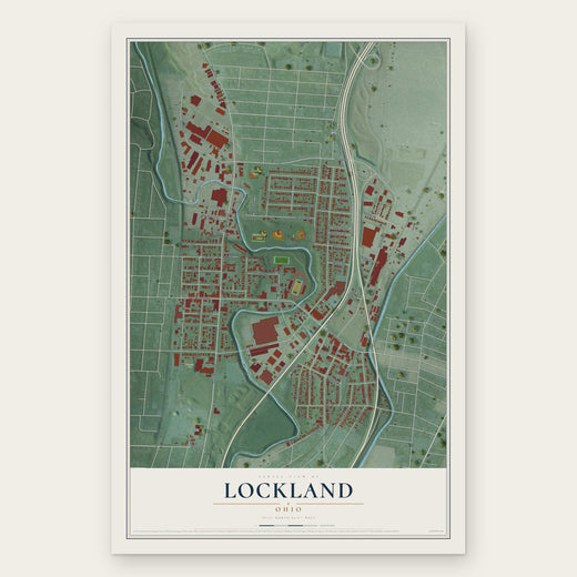 Lockland, Ohio map print, the full design
