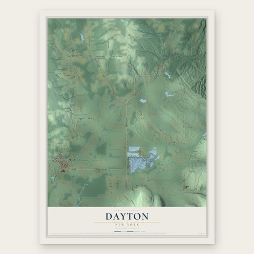 Dayton, New York map print, the full design