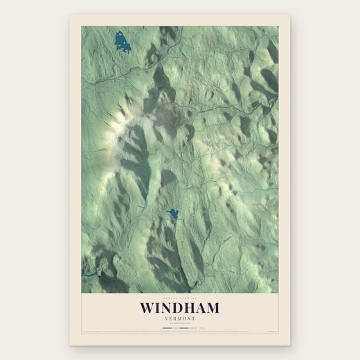 Windham, Vermont map print, the full design