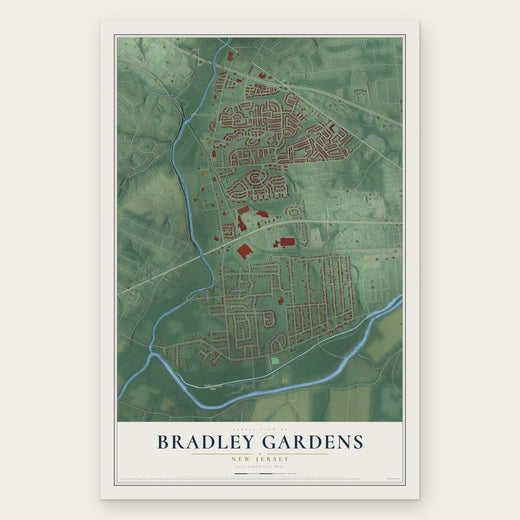 Bradley Gardens, New Jersey map print, the full design