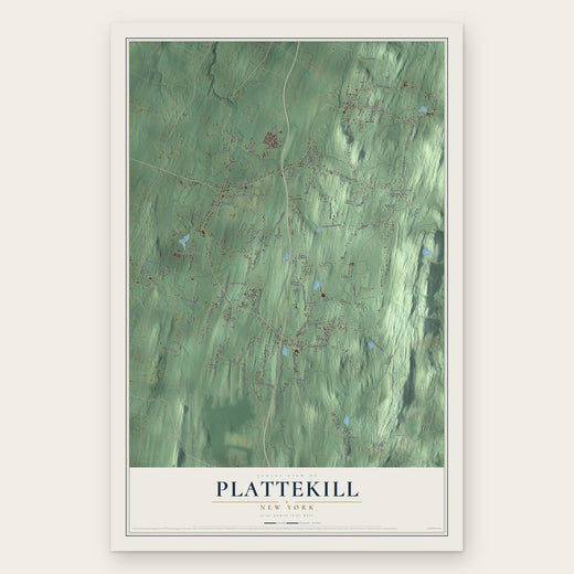 Plattekill, New York map print, the full design