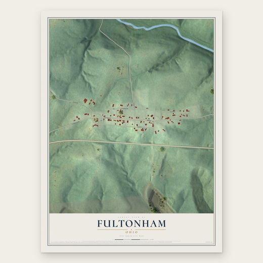Fultonham, Ohio map print, the full design