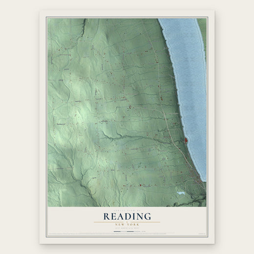 Reading, New York map print, the full design