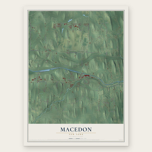 Macedon, New York map print, the full design