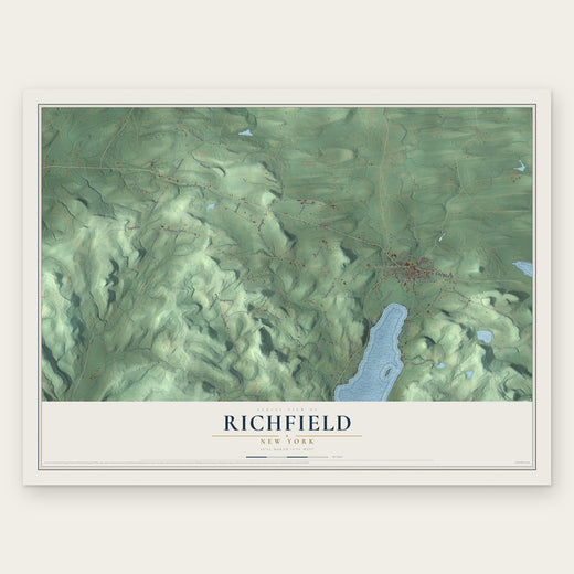 Richfield, New York map print, the full design