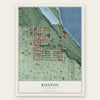Ruston, Washington map print, the full design