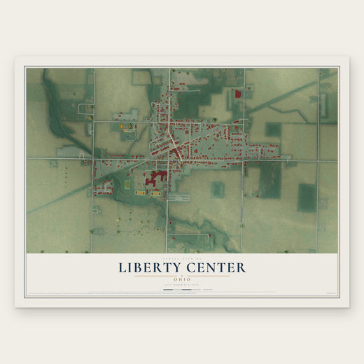 Liberty Center, Ohio map print, the full design