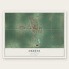Okeene, Oklahoma map print, the full design