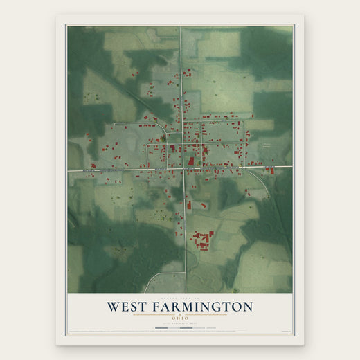 West Farmington, Ohio map print, the full design