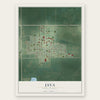 Java, South Dakota map print, the full design