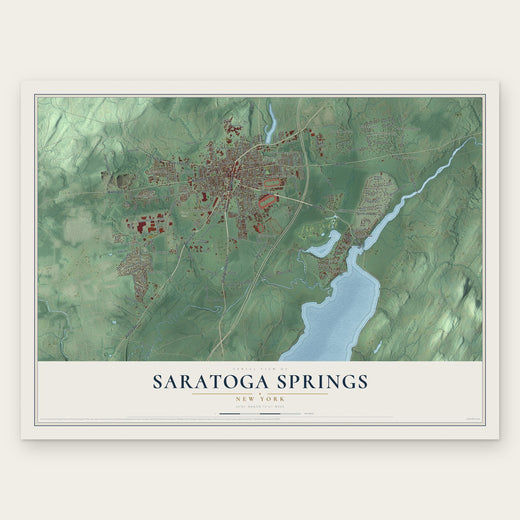 Saratoga Springs, New York map print, the full design