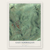 East Norwegian, Pennsylvania map print, the full design