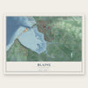 Blaine, Washington map print, the full design