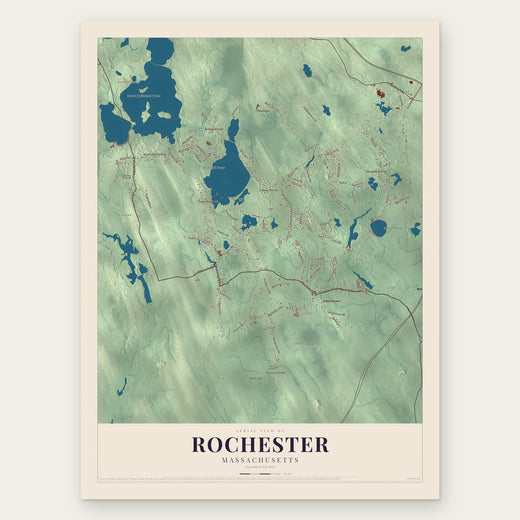 Rochester, Massachusetts map print, the full design