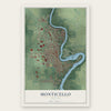 Monticello, Indiana map print, the full design