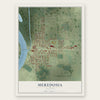 Meredosia, Illinois map print, the full design