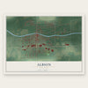 Albion, New York map print, the full design
