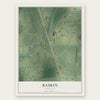 Baskin, Louisiana map print, the full design