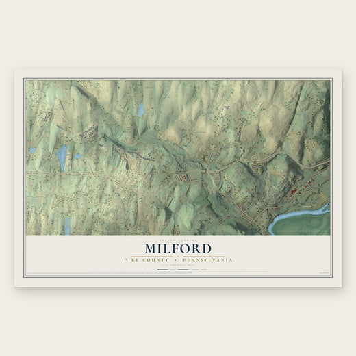 Milford, Pike County, Pennsylvania map print, the full design