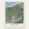 Rocky River, Ohio map print, the full design