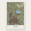 Clovis, California map print, the full design