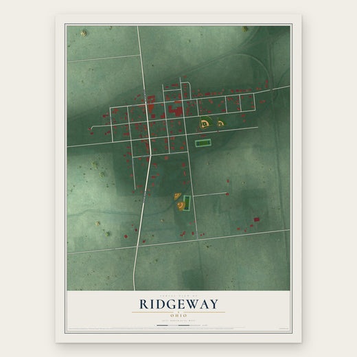 Ridgeway, Ohio map print, the full design