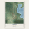 Emmons, Minnesota map print, the full design