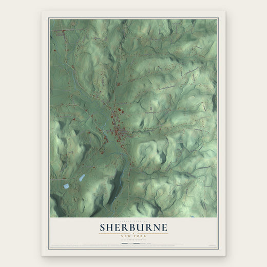 Sherburne, New York map print, the full design