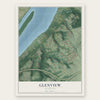 Glenview, Kentucky map print, the full design