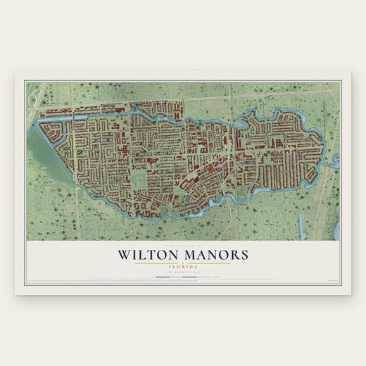 Wilton Manors, Florida map print, the full design