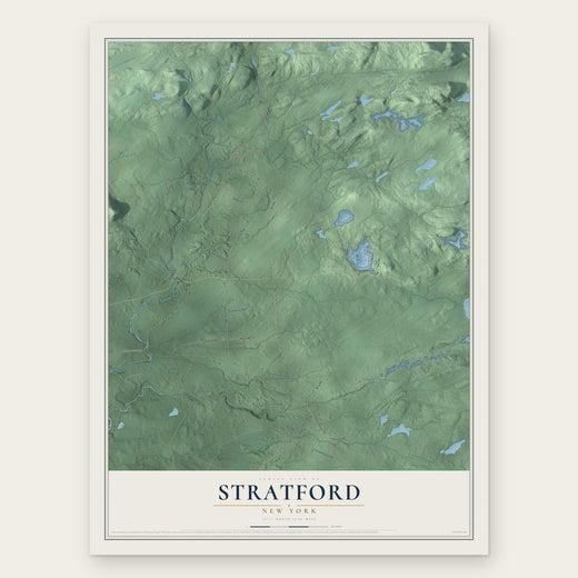 Stratford, New York map print, the full design