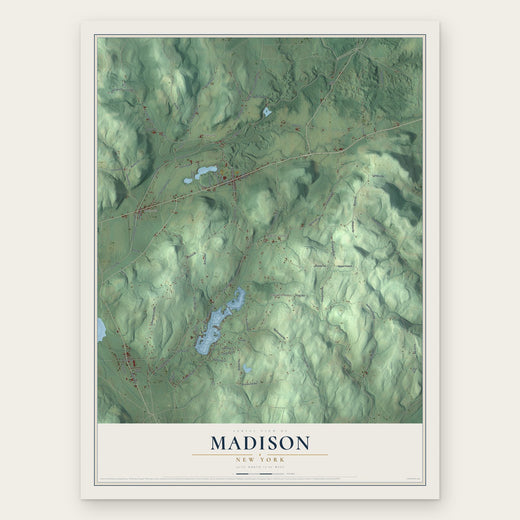 Madison, New York map print, the full design