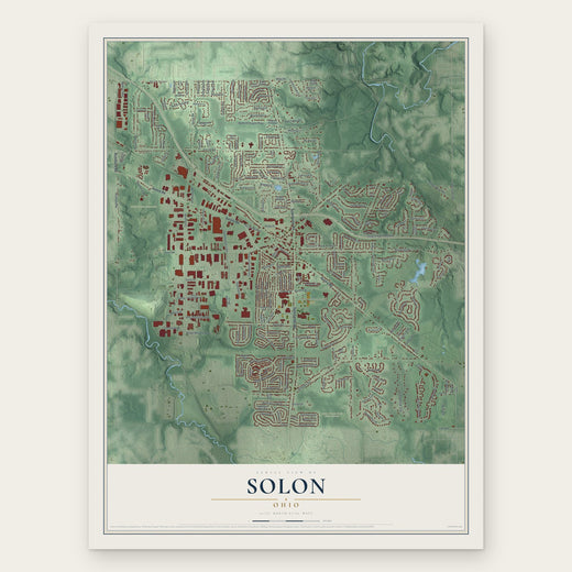 Solon, Ohio map print, the full design