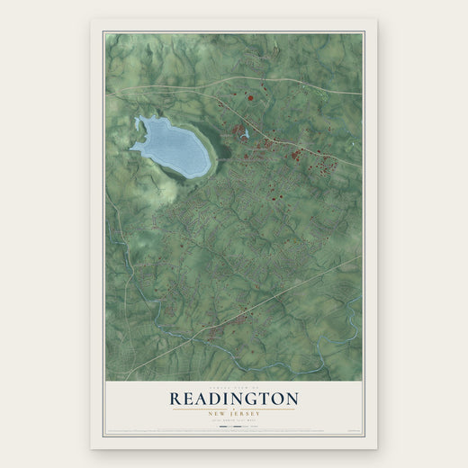 Readington, New Jersey map print, the full design