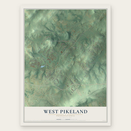 West Pikeland, Pennsylvania map print, the full design