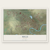 Mills, Wyoming map print, the full design